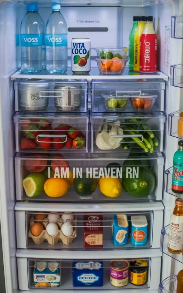 Fridge Organization with Clear Bins for Fruits, Veggies, and Beverages