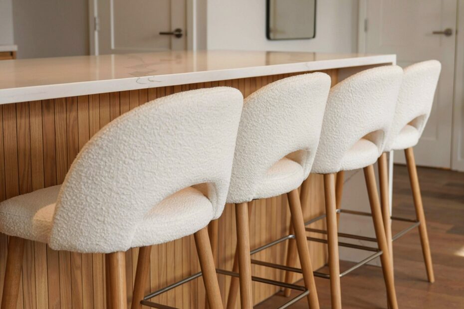 Small Kitchen Island with Boucle Counter Stools | Cozy Corner Makeover | Small Kitchen Inspo