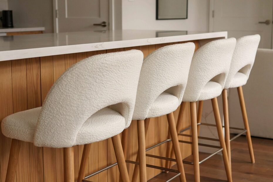 Boucle Counter Stools for Small Kitchen Island | Cozy Style + Function | Morning Coffee & Wine Nights