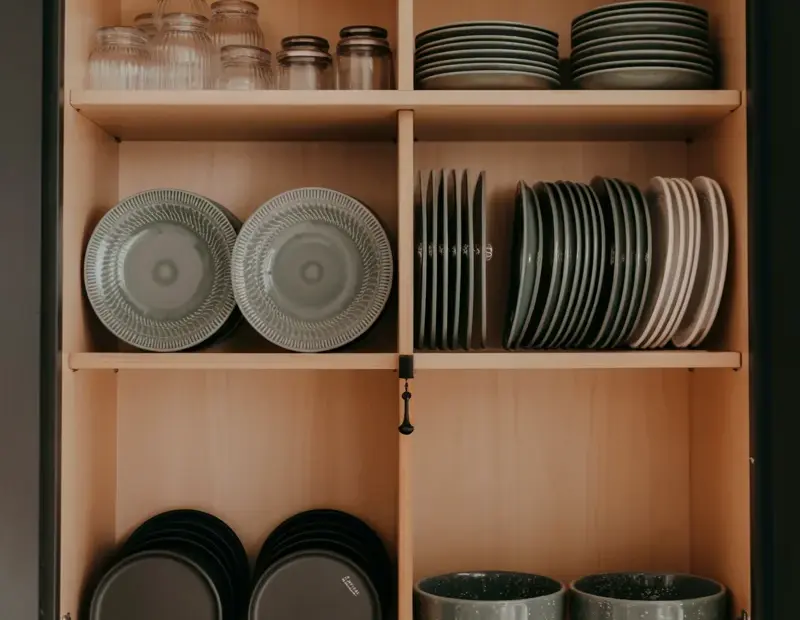 Kitchen Cabinet Pantry Organizing Ideas | Neat Dinnerware Storage | Dream Kitchen Design