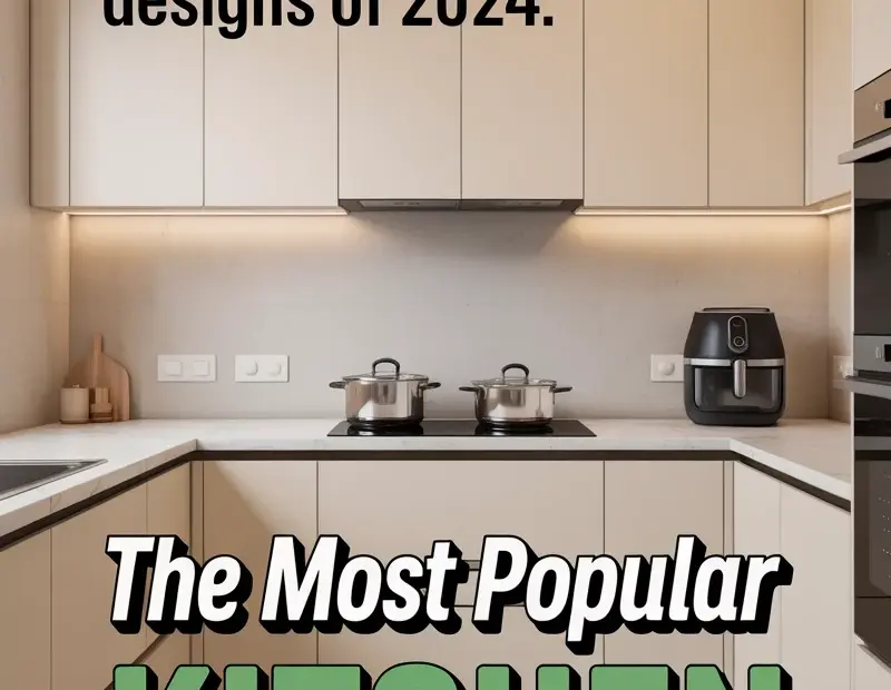 Modern Minimalist Kitchen with Cream Cabinets | L-Shaped Layout and Air Fryer Station