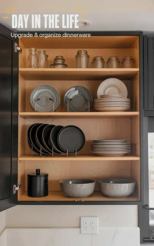 Kitchen Cabinet Organization for Holiday Dinnerware | Small Kitchen Storage Ideas