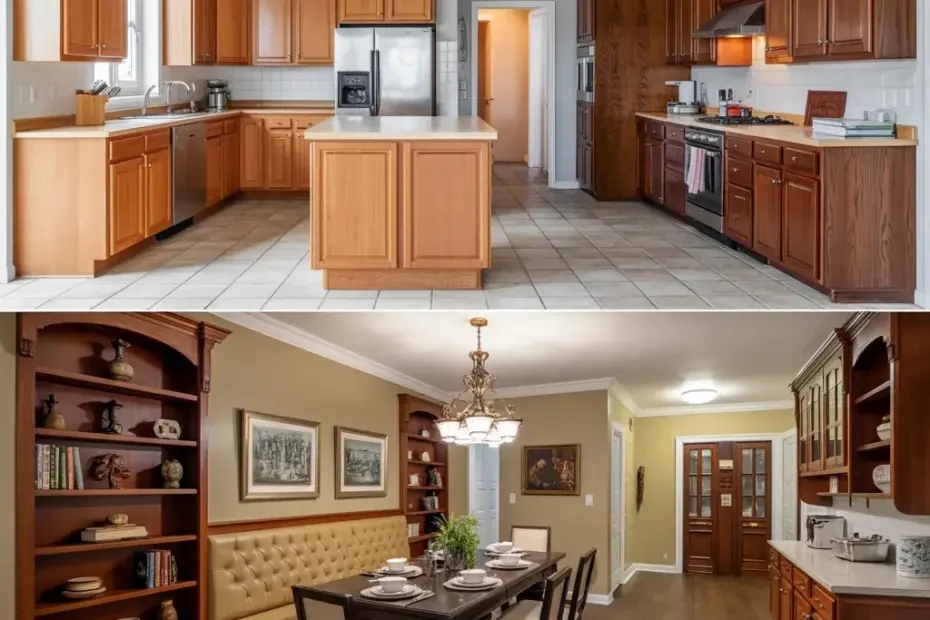 Before & After Budget Kitchen Remodel with Dark Wood Cabinets